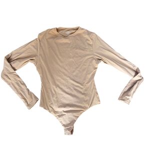 Skims Creamy Beige Longsleeve Bodysuit Size XL